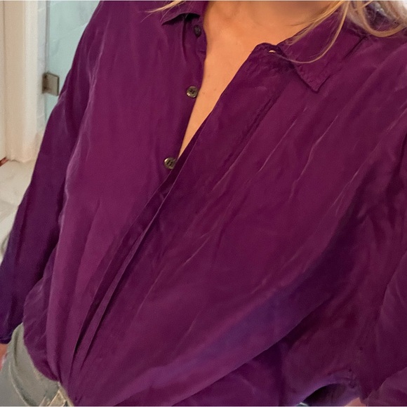 100% silk purple blouse - Picture 13 of 14